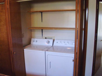 A view of the Apartment's washer and dryer